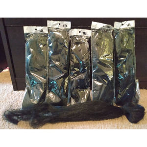Bundle Deal 5.5 Pack Pre-Stretched 16" Hair 1B Yaki Braid Crochet Hair